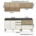 Cozinha Compacta Modulada 4 Peças Vidro Reflecta Carvalho Off