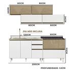 Cozinha Compacta Modulada 6 Peças Branco Kali Shop Jm