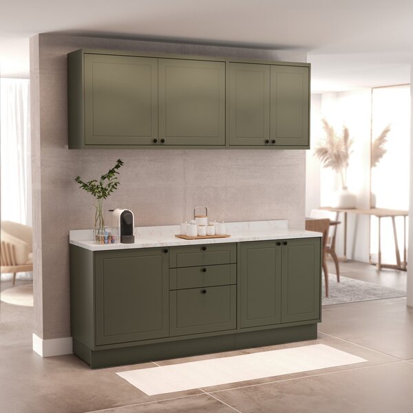 Cozinha Compacta Modulada 7 Portas 3 Gavetas 100% Mdf Sem Tampo Sevilha ...