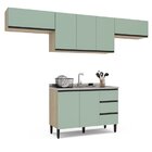 Cozinha Compacta Modulada 7 Portas 3 Gavetas Puxador Talharim