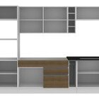 Cozinha Compacta Modulada 8 Portas 1 Gaveta Inova  Carvalho/b