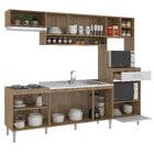Cozinha Compacta Modulada 8 Portas 1 Gaveta Inova  Carvalho/b