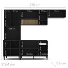 Cozinha Compacta Modulada 8 Portas 4 Gavetas Raviolli  Preto/