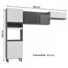 Cozinha Compacta Modular Porto 5 Portas Carvalho/off White -