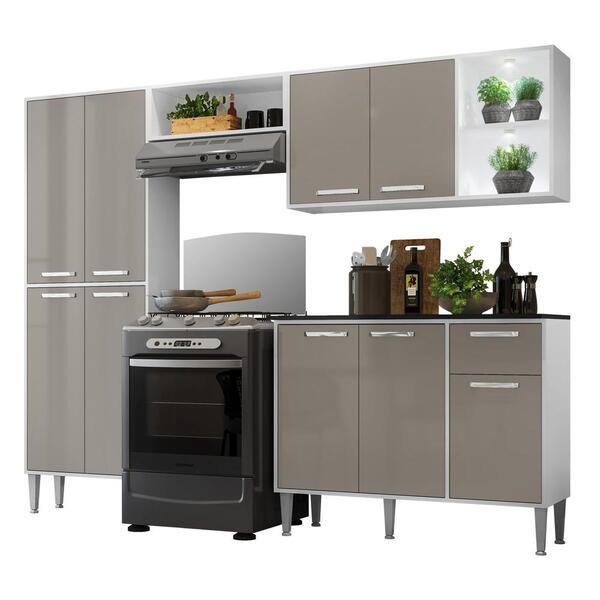 Cozinha Compacta Multimóveis Xangai Fg3414 Com 2 Leds Armário