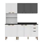 Cozinha Compacta Nevada Viii 9 Pt 3 Gv Branca E Grafite