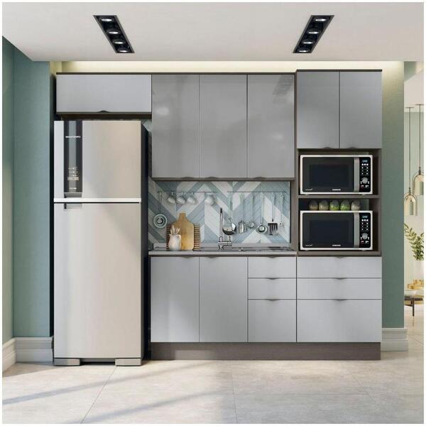 Cozinha Compacta Nox Onix/steel/vidro Inox 4 Peças