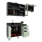 Cozinha Compacta Orquídea 180cm 3 Peças, 5 Portas E 3 Gavetas