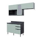 Cozinha Compacta Orquídea 180cm 3 Peças, 5 Portas E 3 Gavetas