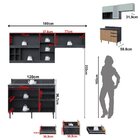 Cozinha Compacta Orquídea 180cm 3 Peças, 5 Portas E 3 Gavetas