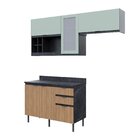 Cozinha Compacta Orquídea 180cm 3 Peças, 5 Portas E 3 Gavetas