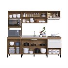 Cozinha Compacta Paola 8 Portas 2 Gavetas  Mel/branco Brilho