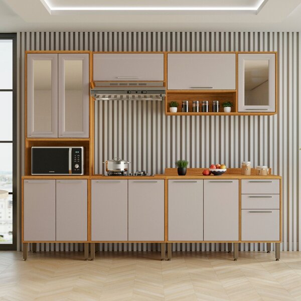 Cozinha Compacta Para Cooktop 5 Peças 12 Portas 2 Gavetas Par