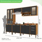 Cozinha Compacta Para Cooktop 5 Peças 12 Portas 2 Gavetas Par