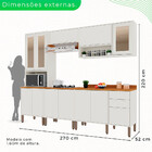 Cozinha Compacta Para Cooktop 5 Peças 12 Portas 2 Gavetas Par