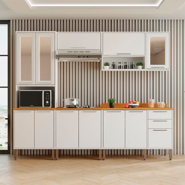 Cozinha Compacta Para Cooktop 5 Peças 12 Portas 2 Gavetas Par