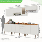 Cozinha Compacta Para Cooktop 6 Peças 12 Portas 2 Gavetas Par