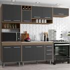 Cozinha Compacta Para Pia 4 Peças Newark Carvalho Grafite