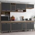 Cozinha Compacta Para Pia 5 Peças Munique Carvalho Grafite