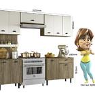 Cozinha Compacta Pepper 10 Portas 1 Gaveta Carvalho Rústico/o