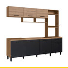 Cozinha Compacta Pequena Antonela 245 Cm Armário Aéreo Balcão