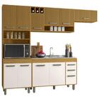 Cozinha Compacta Pia 120cm Emily Freijó/ripado/off Acetinado