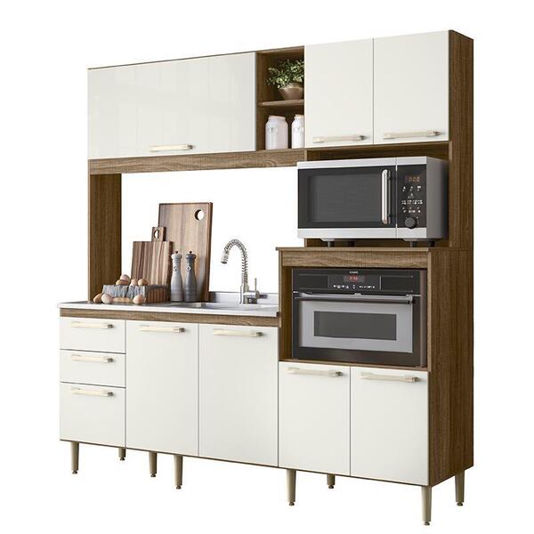 Cozinha Compacta Pietã 7 Portas E 3 Gavetas Sem Tampo - Nicio