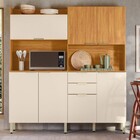 Cozinha Compacta Pitaya 7 Portas 2 Gavetas Cinamon/off-white