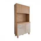 Cozinha Compacta Primavera 4 Portas 1 Gaveta Ripado 3d Canela