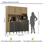 Cozinha Compacta Quartzo 7 Portas 2 Gavetas Cinamomo/grafite