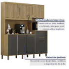 Cozinha Compacta Quartzo 7 Portas 2 Gavetas Cinamomo/grafite