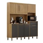 Cozinha Compacta Quartzo 7 Portas 2 Gavetas Cinamomo/grafite