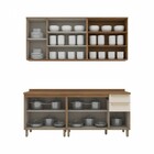 Cozinha Compacta Requinte 10 Portas 2 Gavetas Com Vidro Natur