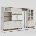 Cozinha Compacta Retrô 5 Peças Off White/nogueira