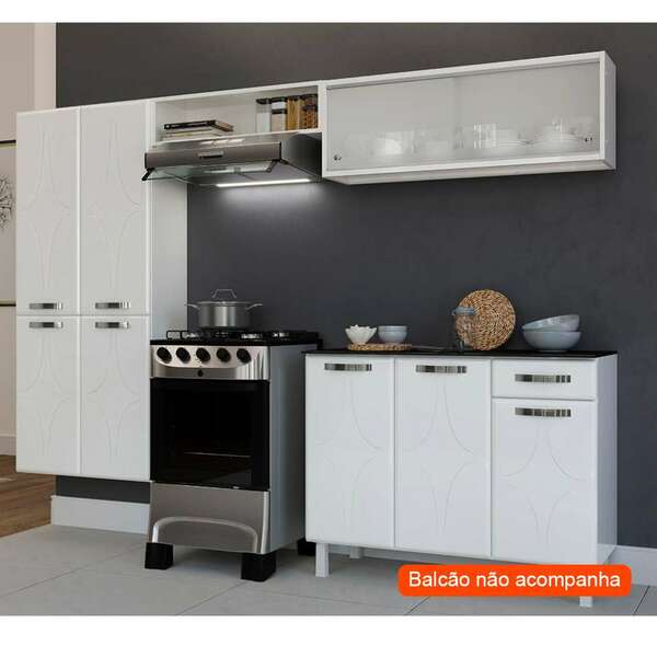 Cozinha Compacta Rubi Glass 6 Pt Branca