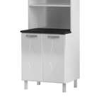 Cozinha Compacta Rubi Glass 8 Pt Branca E Preta