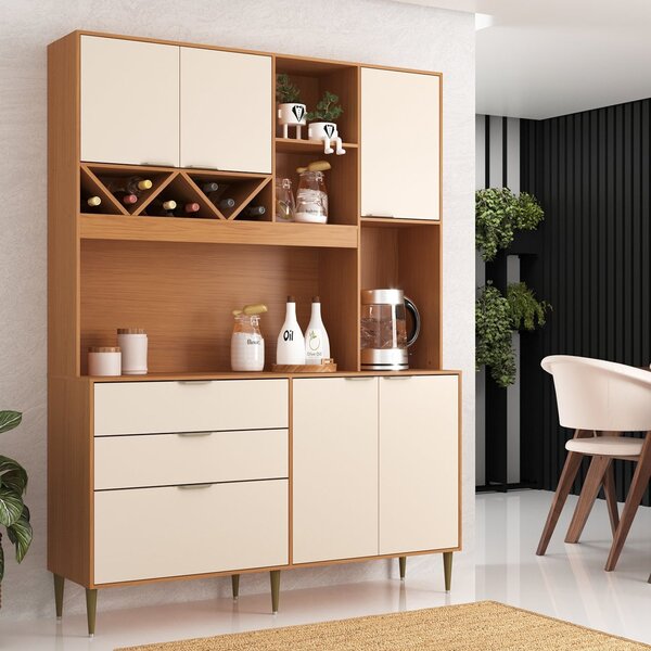 Cozinha Compacta Sabrina 5 Portas 2 Gavetas Angelin/off White