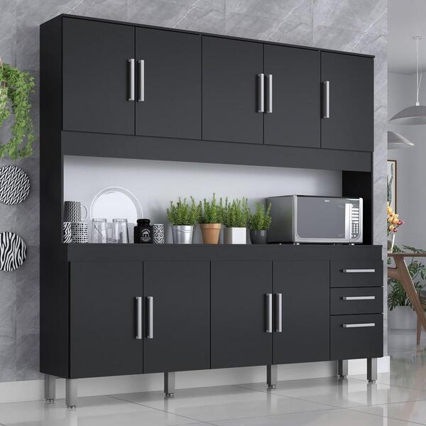 Cozinha Compacta Sagitario 1,94m 9 Portas 3 Gav