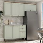 Cozinha Compacta Sem Tampo 6 Portas 3 Gavetas Iluminata  Verd