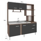 Cozinha Compacta Sevilha 5 Portas 1 Gavetas Teka/grafite - Fe