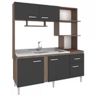 Cozinha Compacta Sevilha 5 Portas 1 Gavetas Teka/grafite - Fe