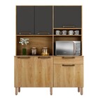 Cozinha Compacta Siena 6 Portas 1 Gaveta Carvalho/grafite - S