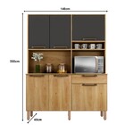 Cozinha Compacta Siena 6 Portas 1 Gaveta Carvalho/grafite - S