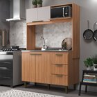 Cozinha Compacta Sofia 4 Portas E 3 Gavetas Freijó