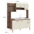 Cozinha Compacta Sofia 5 Portas 1 Gaveta Teka/champagne - Fel