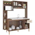 Cozinha Compacta Sofia 5 Portas 1 Gaveta Teka/champagne - Fel