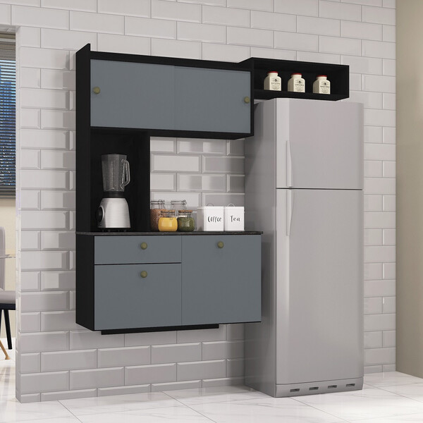 Cozinha Compacta Suspensa 4 Portas 1 Gaveta Lara Poquema