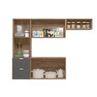 Cozinha Compacta Suspensa 5 Portas 2 Gavetas Carvalho Nature