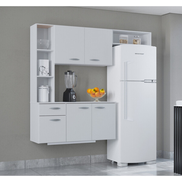 Cozinha Compacta Suspensa 5 Portas E 1 Gaveta 163cm Isis A521