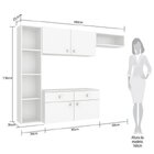 Cozinha Compacta Suspensa Com 5 Nichos 4 Portas E 2 Gavetas I